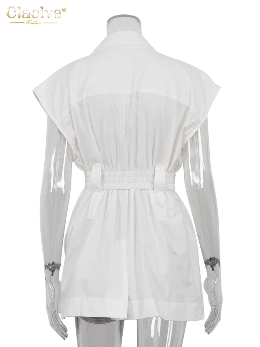 Stilla | Kvinders Bomulds Elegante Revers Skjorte Toppe Mode Designer T-Shirts