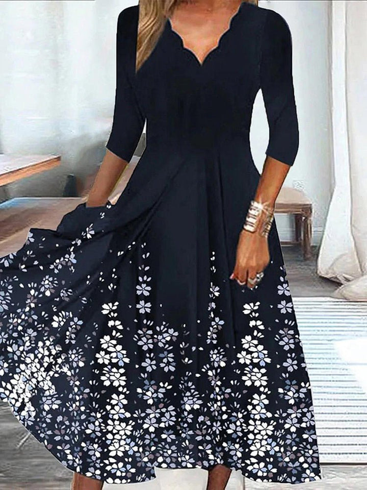 Stilla | Kvinders Kjoler 3/4 Ærme V-hals Blomster Maxi Kjole