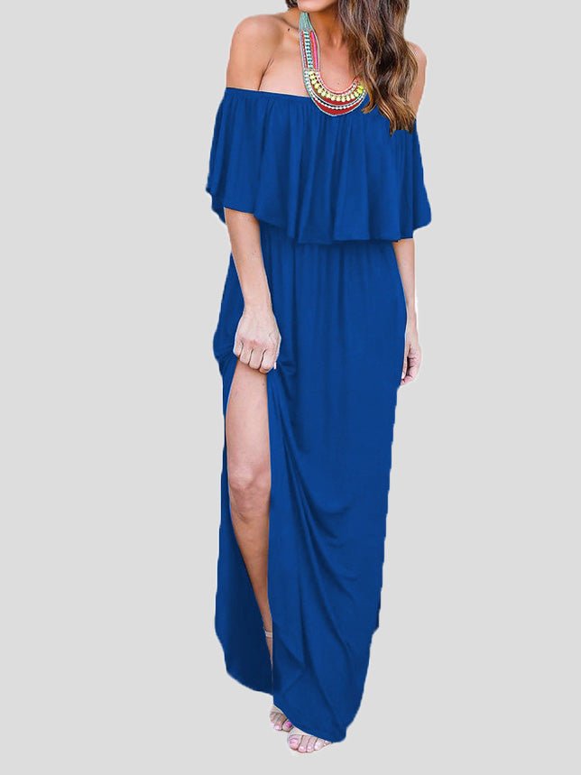 Stilla | Kvinders Kjoler One Shoulder Ruffled Lomme Slids Kjole