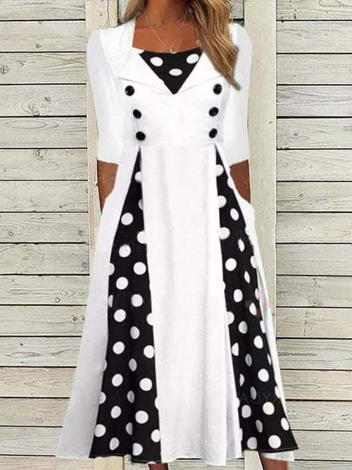 Stilla | Kvinders Kjoler Polka Dot Lomme Kortærmet Kjole