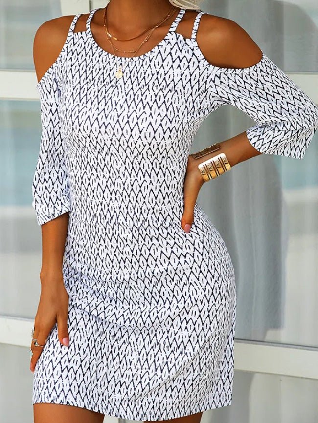 Stilla | Kvinders Kjoler Trykt Sling Off Shoulder Slank Kjole