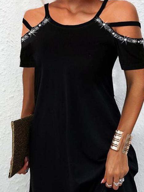 Stilla | Kvindernes Kjoler Pailletpanel Sling Off Shoulder Kjole