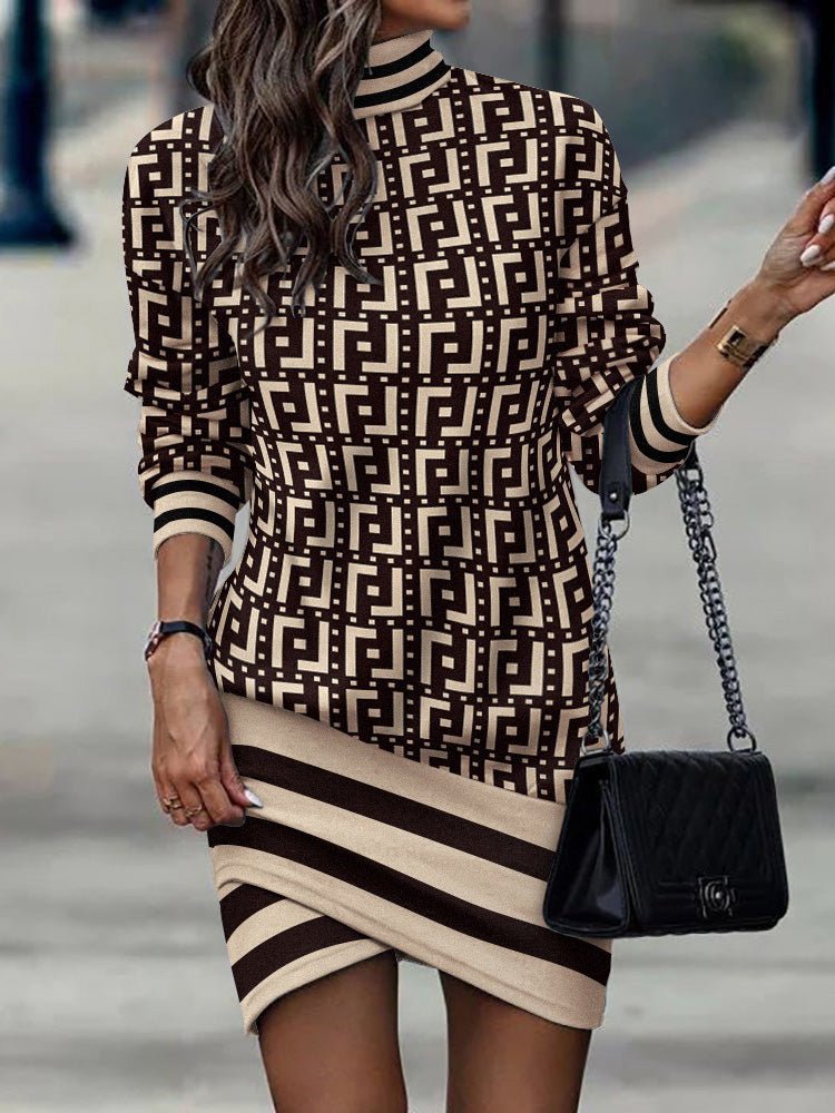 Stilla | Kvinders Kjoler Turtleneck Lange Ærmer Print Kjole