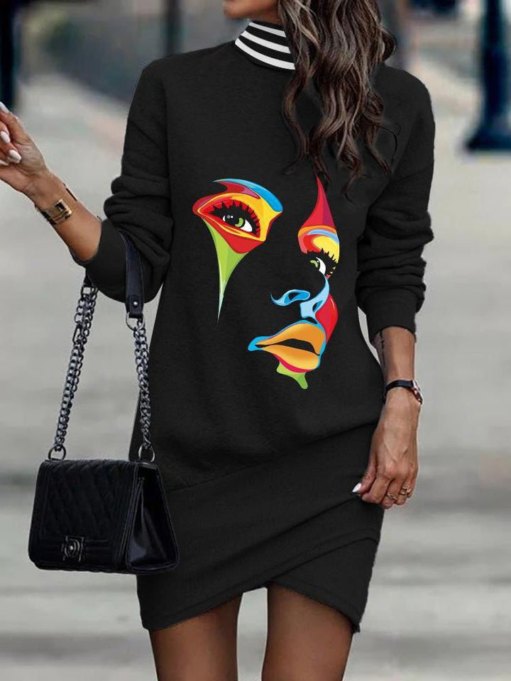 Stilla | Kvinders Kjoler Turtleneck Lange Ærmer Print Kjole