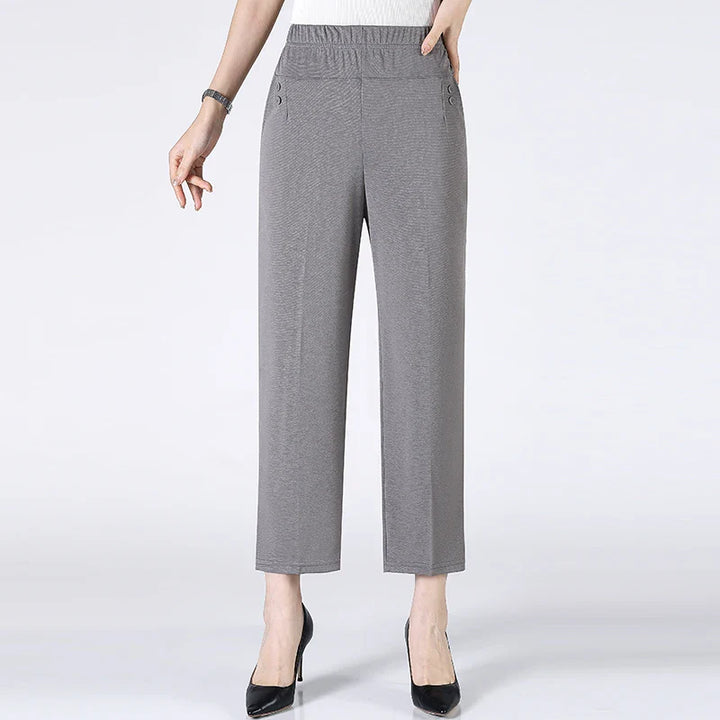 Stilla | Kvinders Elastiske Lige Ben Fashion Xl 8xl Designer Kontor Bukser (plus Størrelse)
