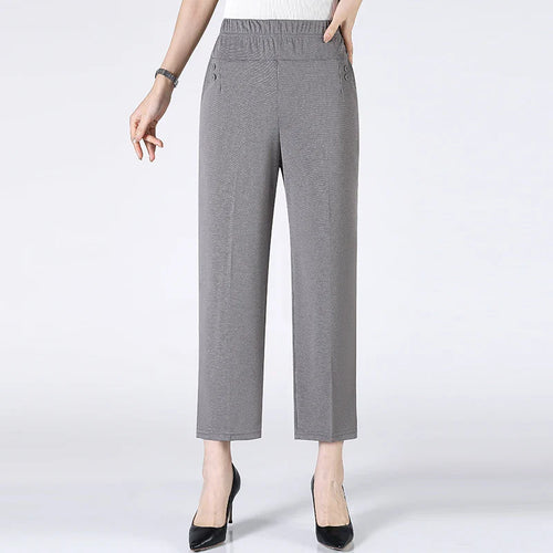 Stilla | Kvinders Elastiske Lige Ben Fashion Xl 8xl Designer Kontor Bukser (plus Størrelse)