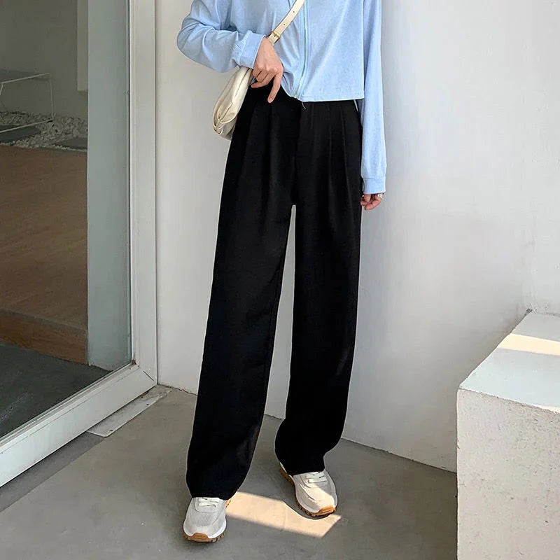 Stilla | Kvinders Elegante Høj Talje Koreanske Kontor Mode Designer Bukser