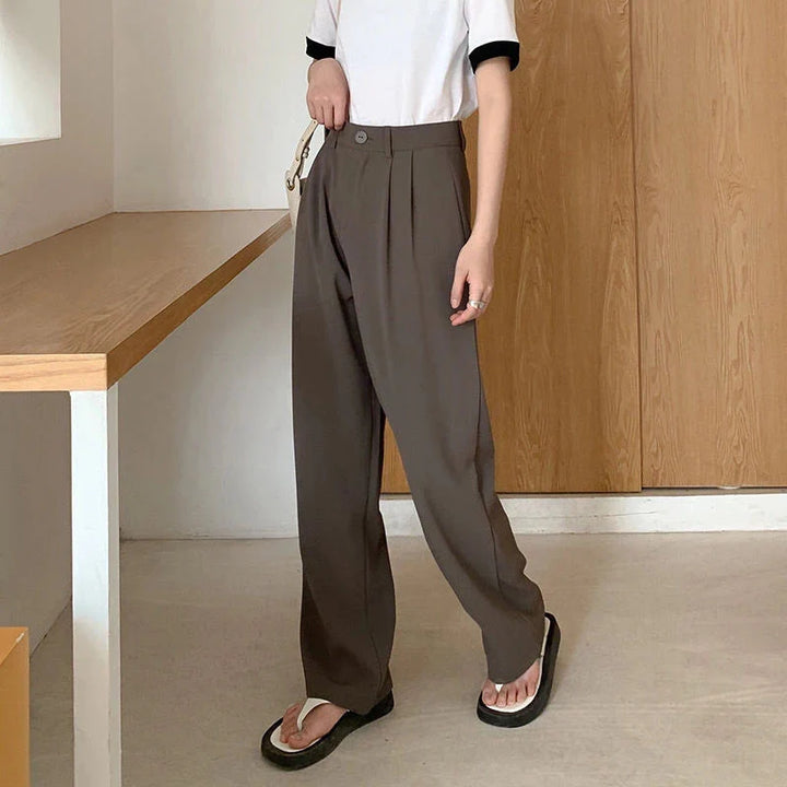 Stilla | Kvinders Elegante Høj Talje Koreanske Kontor Mode Designer Bukser