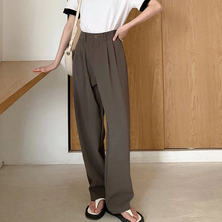 Stilla | Kvinders Elegante Høj Talje Koreanske Kontor Mode Designer Bukser