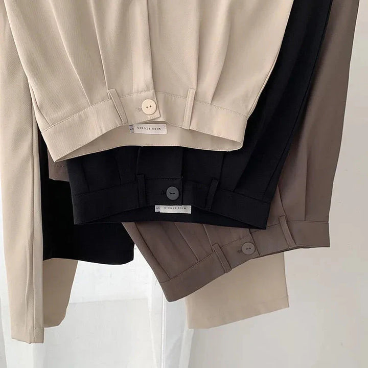 Stilla | Kvinders Elegante Høj Talje Koreanske Kontor Mode Designer Bukser