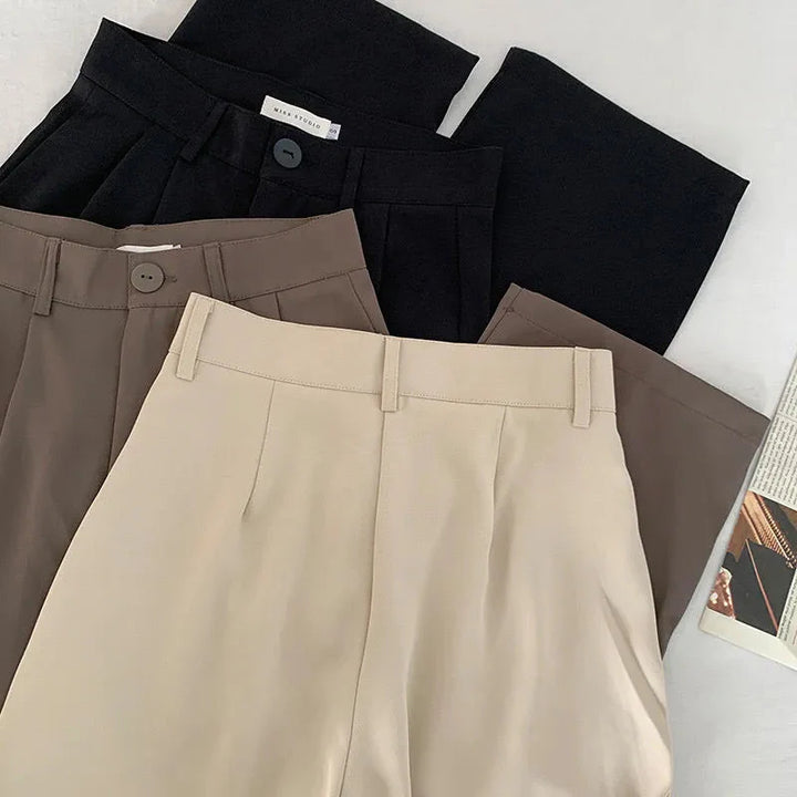 Stilla | Kvinders Elegante Høj Talje Koreanske Kontor Mode Designer Bukser