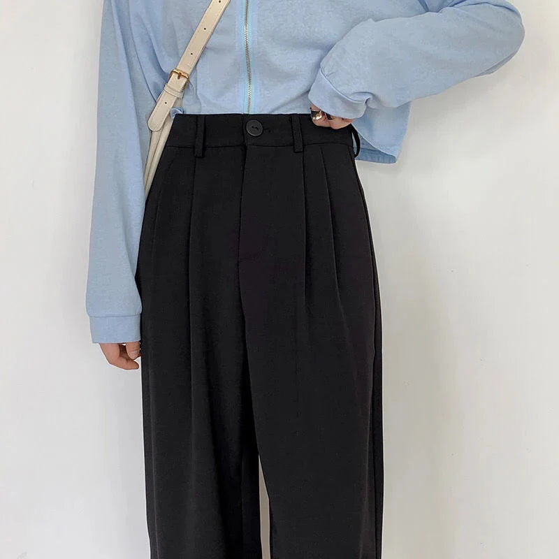 Stilla | Kvinders Elegante Høj Talje Koreanske Kontor Mode Designer Bukser