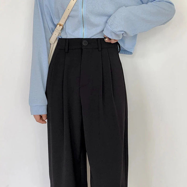 Stilla | Kvinders Elegante Høj Talje Koreanske Kontor Mode Designer Bukser