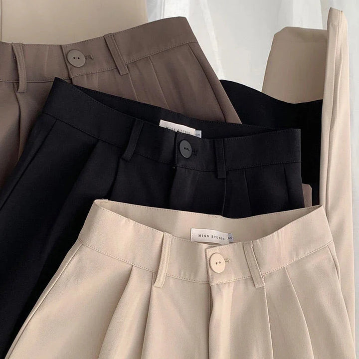 Stilla | Kvinders Elegante Høj Talje Koreanske Kontor Mode Designer Bukser