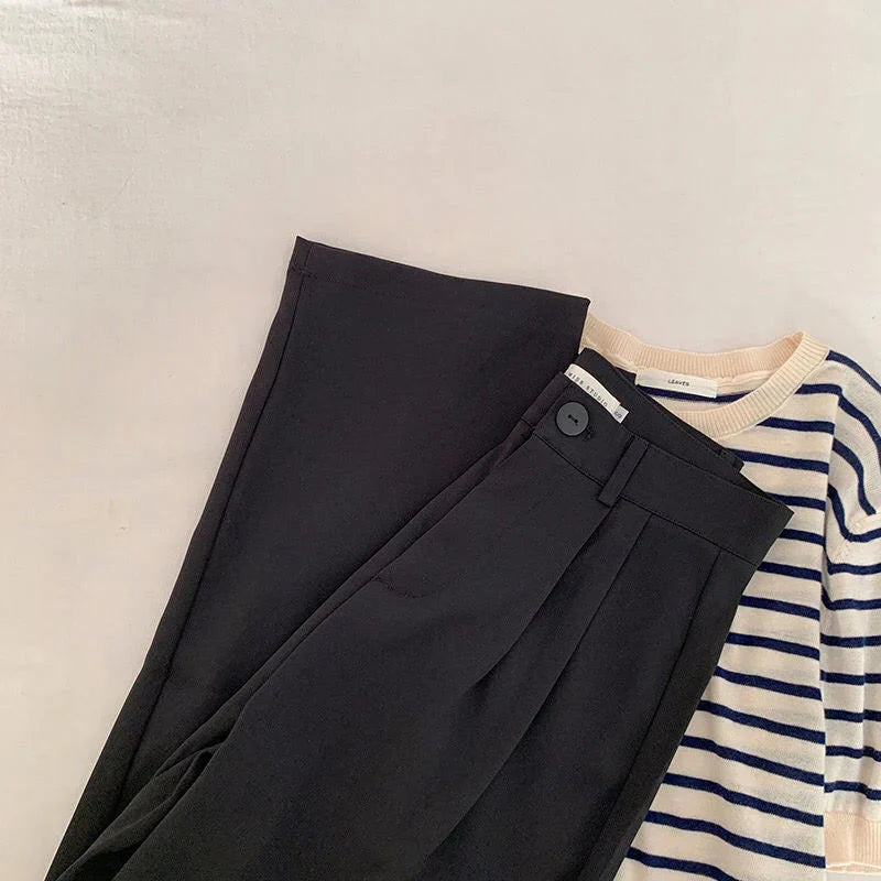 Stilla | Kvinders Elegante Høj Talje Koreanske Kontor Mode Designer Bukser