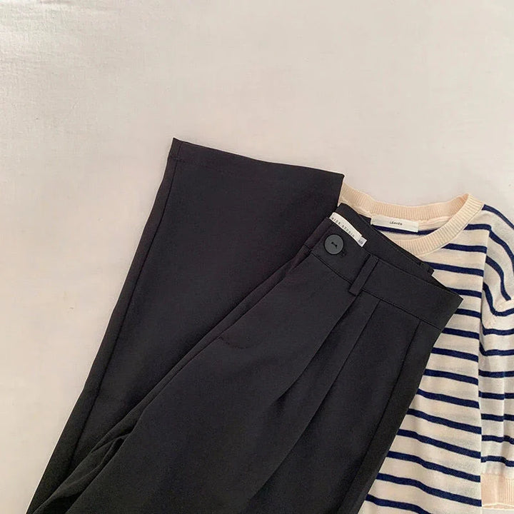 Stilla | Kvinders Elegante Høj Talje Koreanske Kontor Mode Designer Bukser