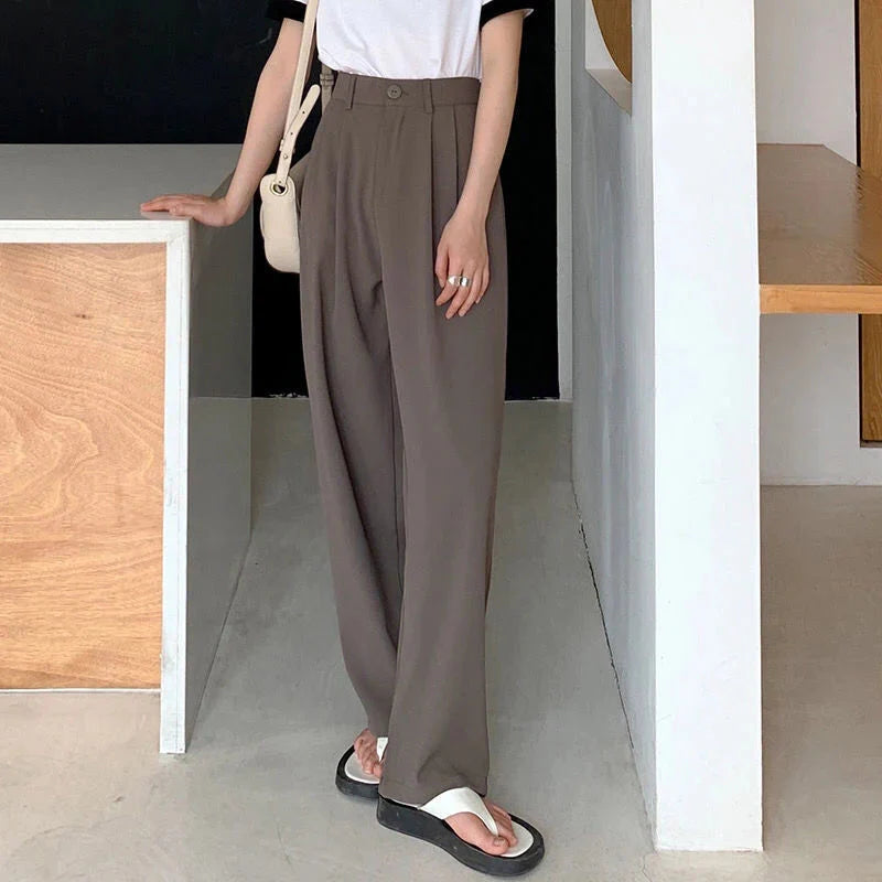 Stilla | Kvinders Elegante Høj Talje Koreanske Kontor Mode Designer Bukser