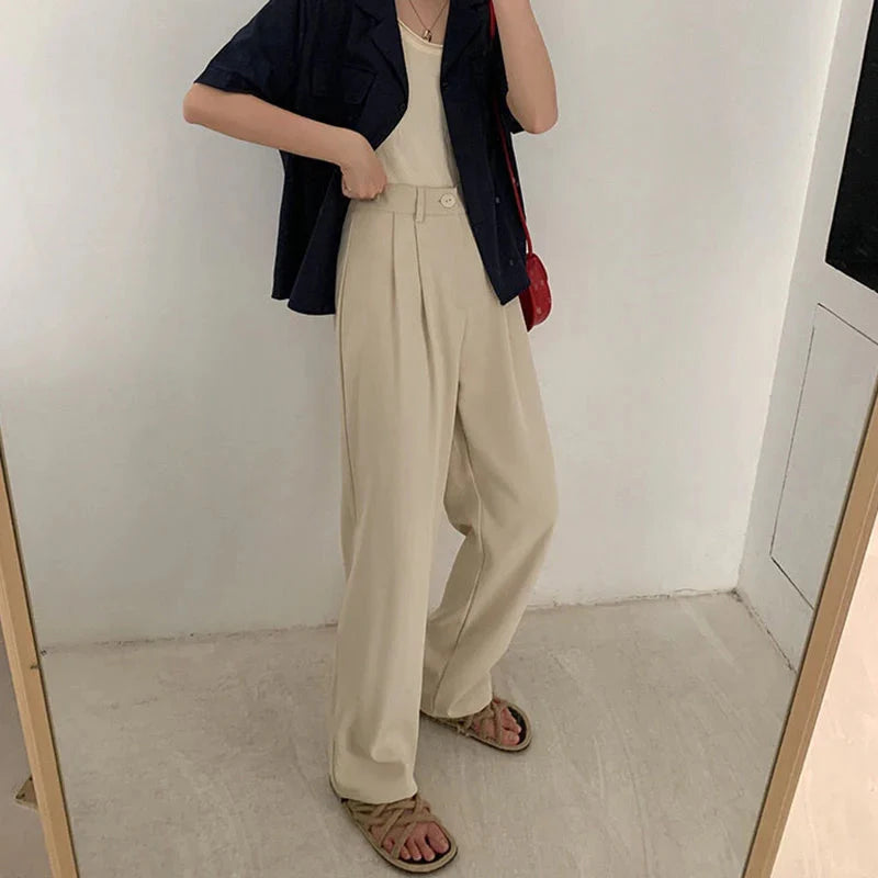 Stilla | Kvinders Elegante Høj Talje Koreanske Kontor Mode Designer Bukser
