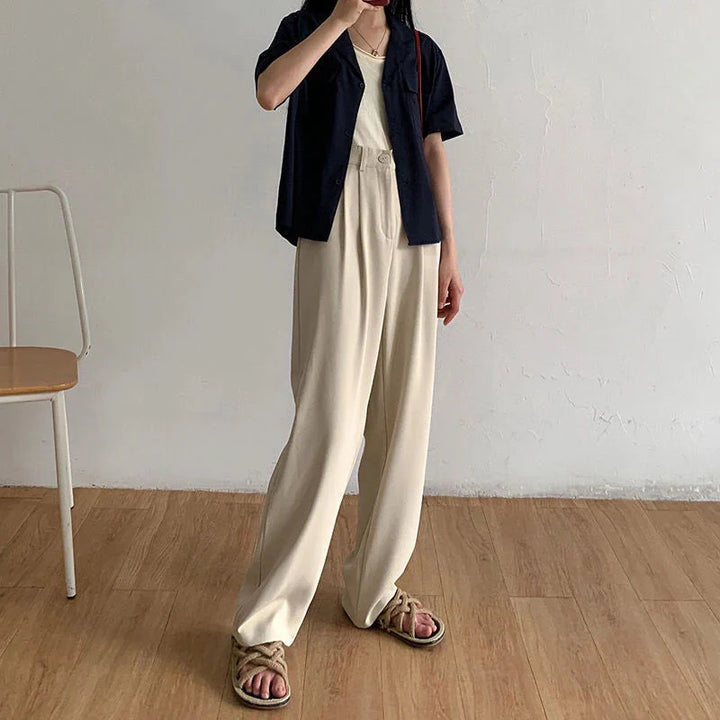 Stilla | Kvinders Elegante Høj Talje Koreanske Kontor Mode Designer Bukser