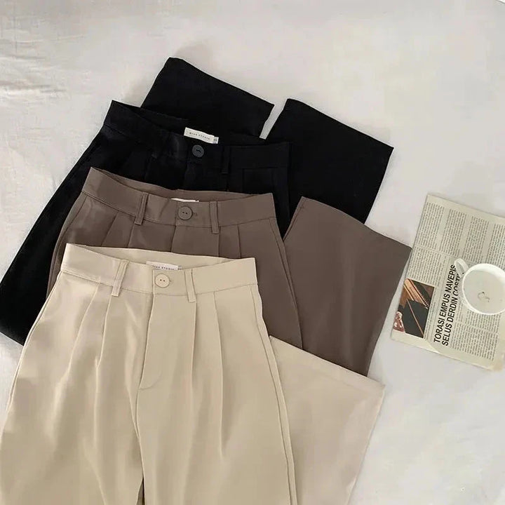 Stilla | Kvinders Elegante Høj Talje Koreanske Kontor Mode Designer Bukser