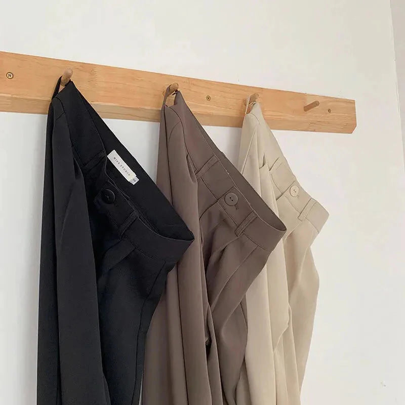 Stilla | Kvinders Elegante Høj Talje Koreanske Kontor Mode Designer Bukser