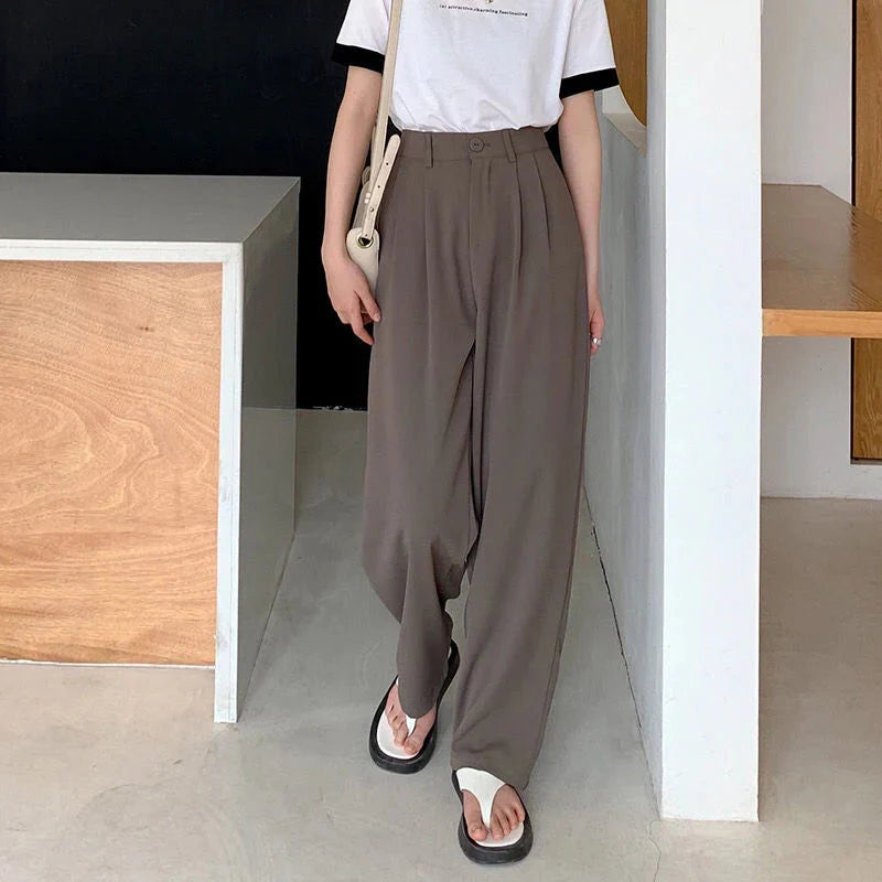 Stilla | Kvinders Elegante Høj Talje Koreanske Kontor Mode Designer Bukser
