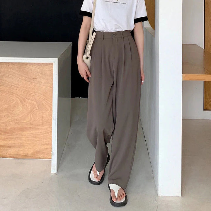 Stilla | Kvinders Elegante Høj Talje Koreanske Kontor Mode Designer Bukser