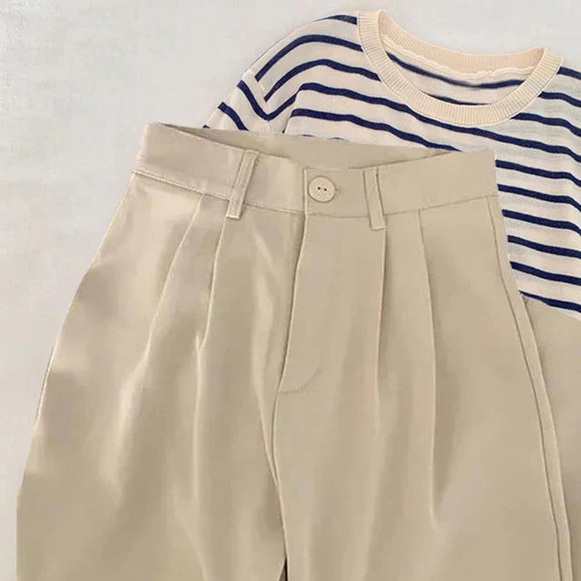 Stilla | Kvinders Elegante Høj Talje Koreanske Kontor Mode Designer Bukser