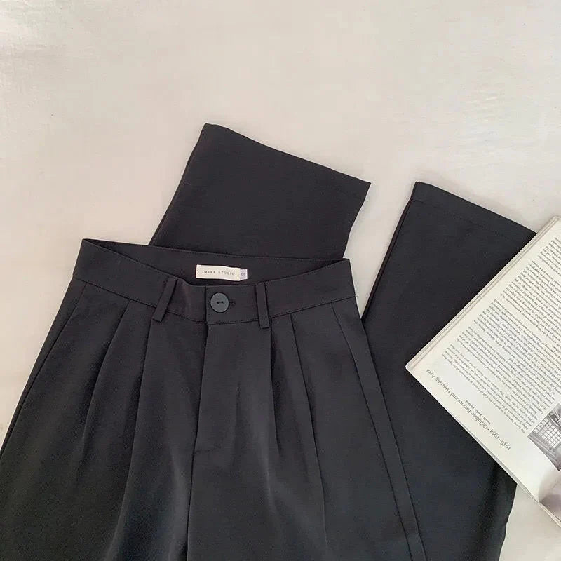 Stilla | Kvinders Elegante Høj Talje Koreanske Kontor Mode Designer Bukser