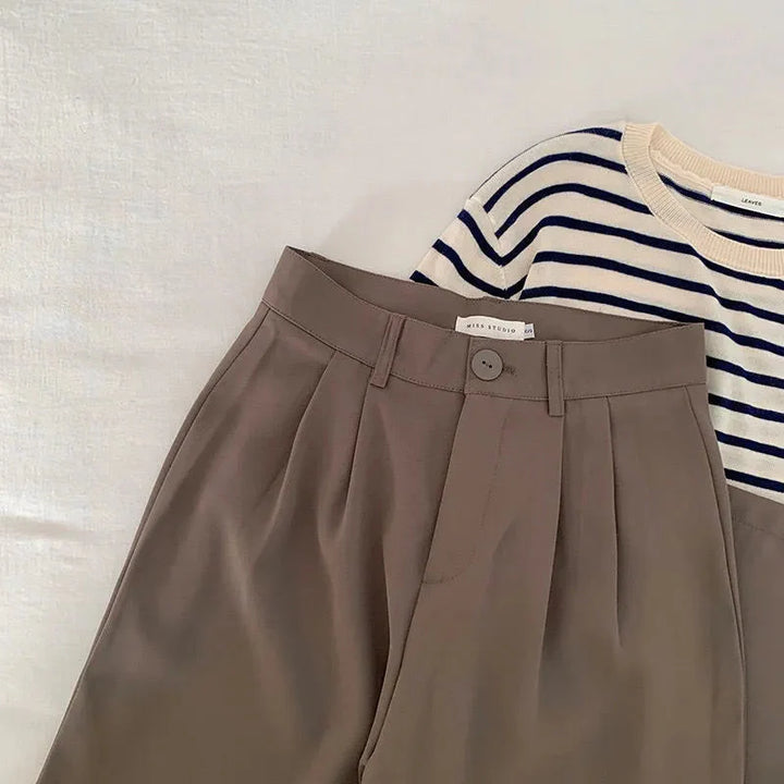 Stilla | Kvinders Elegante Høj Talje Koreanske Kontor Mode Designer Bukser