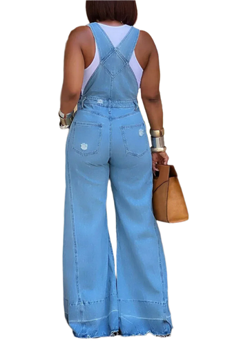 Stilla | Designer 2 4xl Denim Bred Ben Jumpsuits (plus Størrelse)