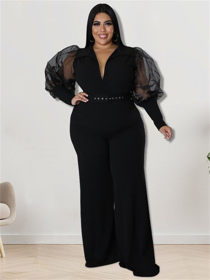 Stilla | Designer Bælte Puffede 2 5xl Jumpsuits (plus Størrelse)