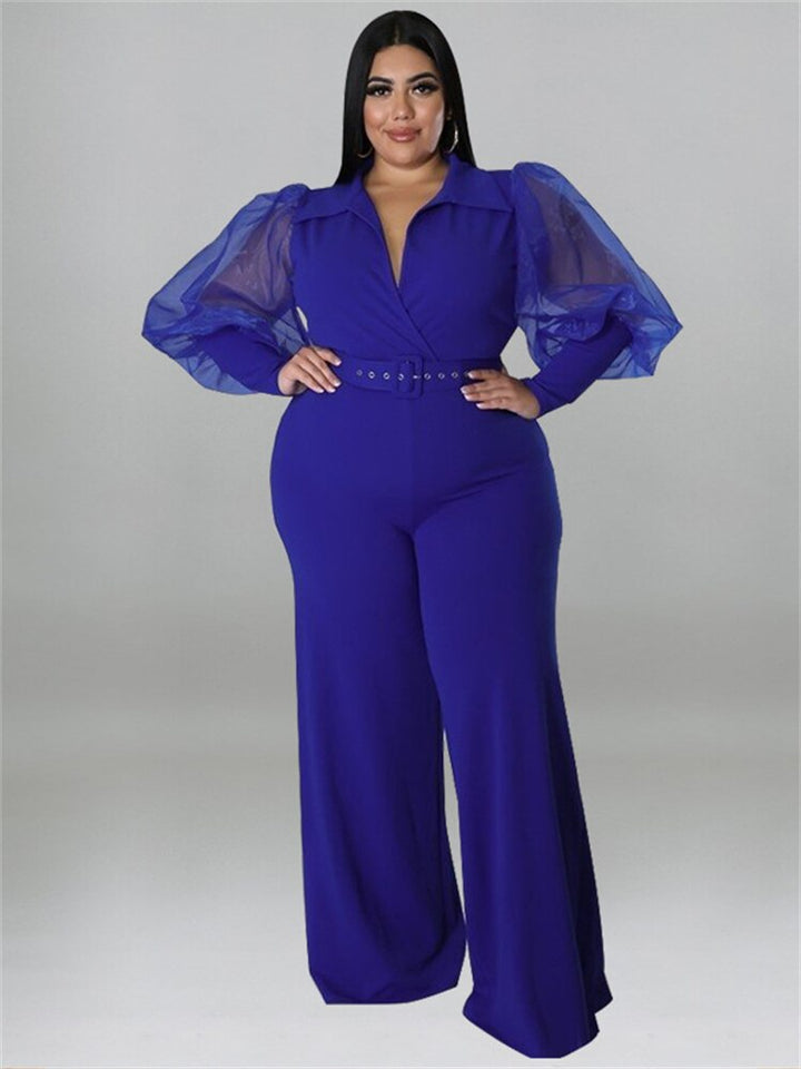 Stilla | Designer Bælte Puffede 2 5xl Jumpsuits (plus Størrelse)