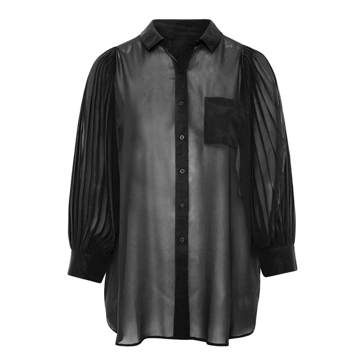 Stilla | Designer Chiffon L 8xl Lanterne Langærmet Toppe (plus Størrelse)