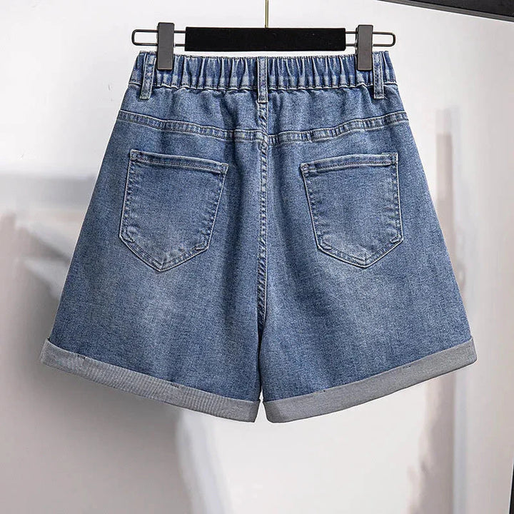 Stilla | Designer Høj Talje Denim 5 9xl Mode Designer Høj Talje Denim Shorts (plus Størrelse)