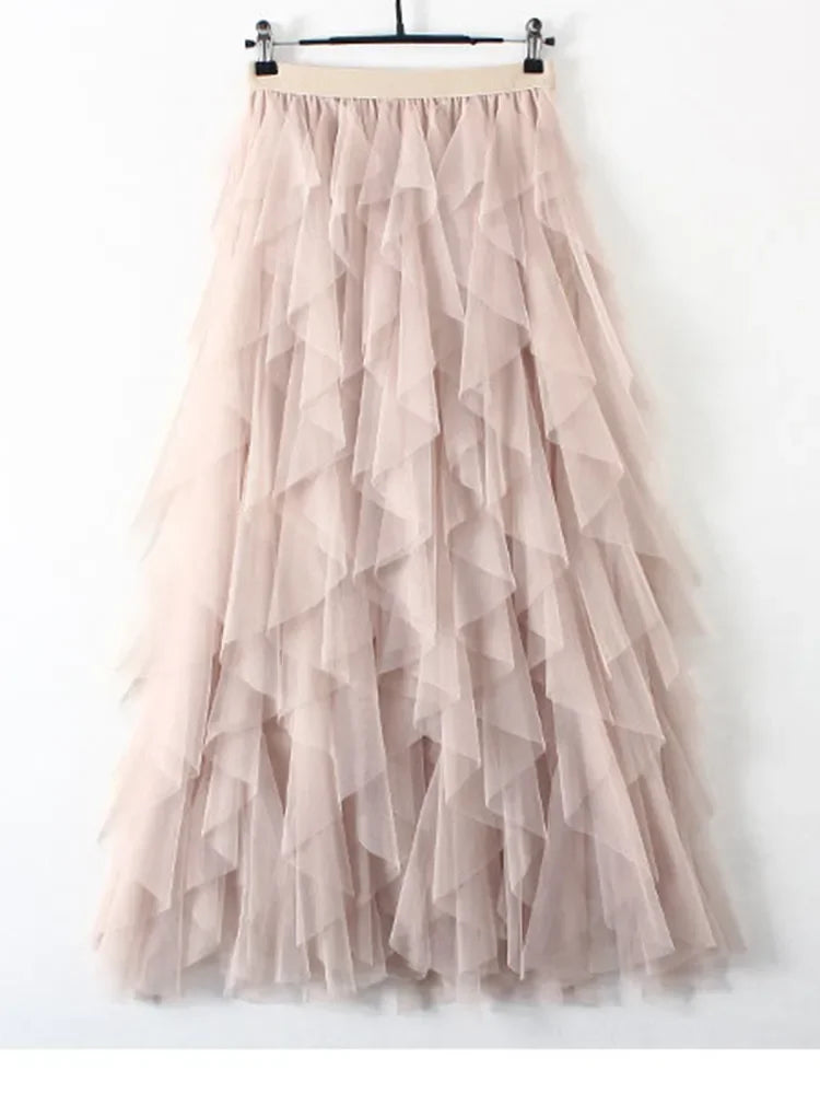 Stilla | Designer Ruffle Laget Skirts (lang)