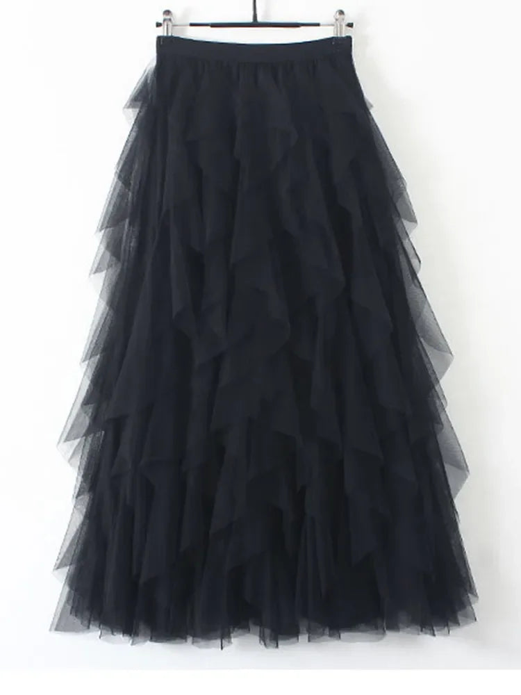 Stilla | Designer Ruffle Laget Skirts (lang)