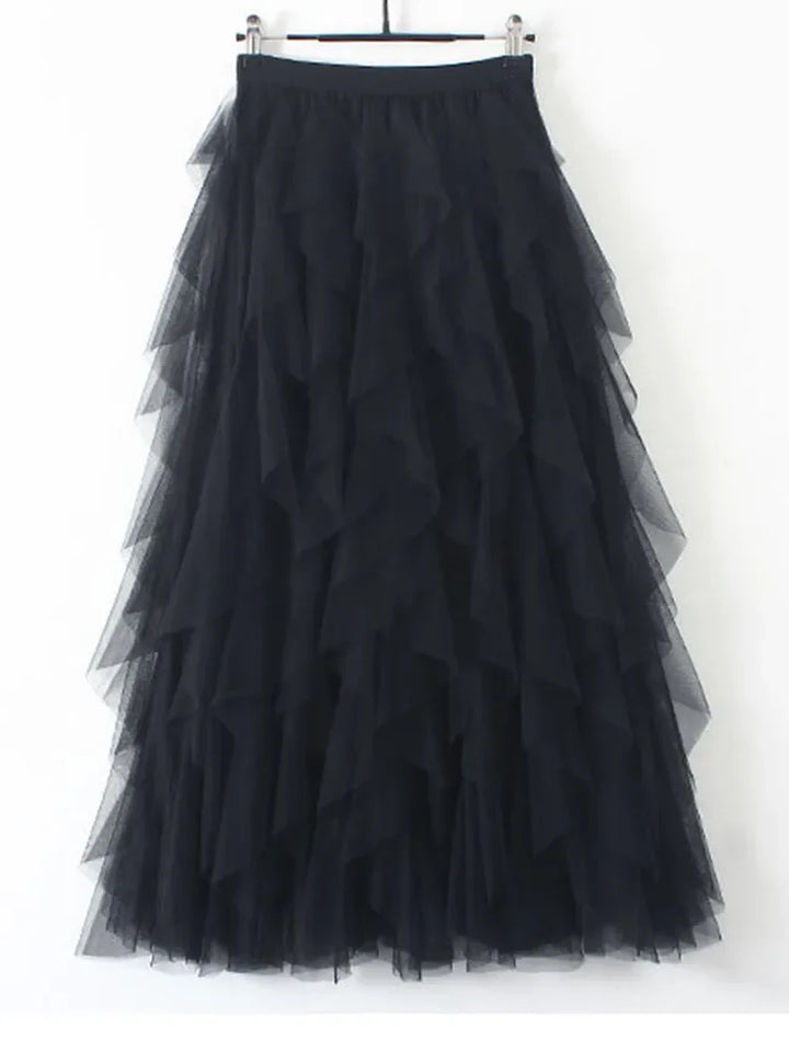 Stilla | Designer Ruffle Laget Skirts (lang)