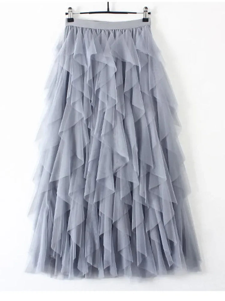 Stilla | Designer Ruffle Laget Skirts (lang)