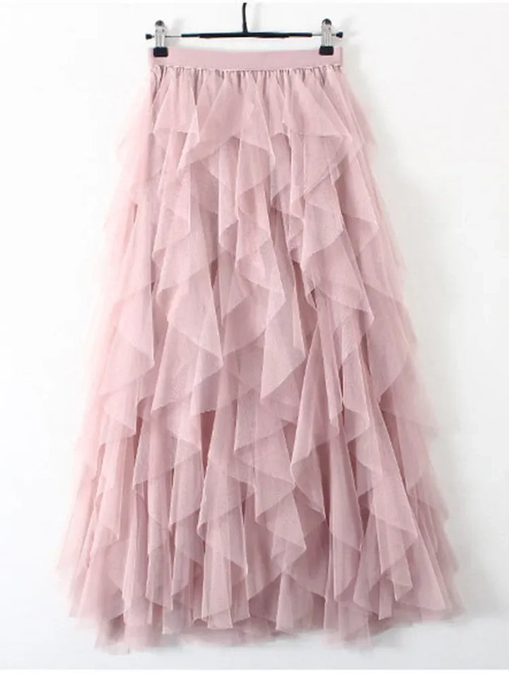 Stilla | Designer Ruffle Laget Skirts (lang)
