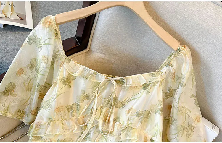 Stilla | Kvinders Blomster 5 10xl A-Linje Mode Designer Midi Kjoler (plus Størrelse)