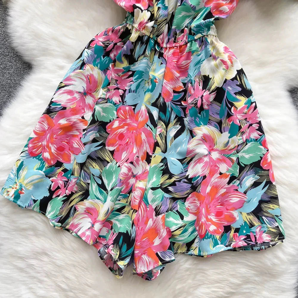 Stilla | Kvinders Blomster Off Shoulder Designer Mode Ruffled Rompers