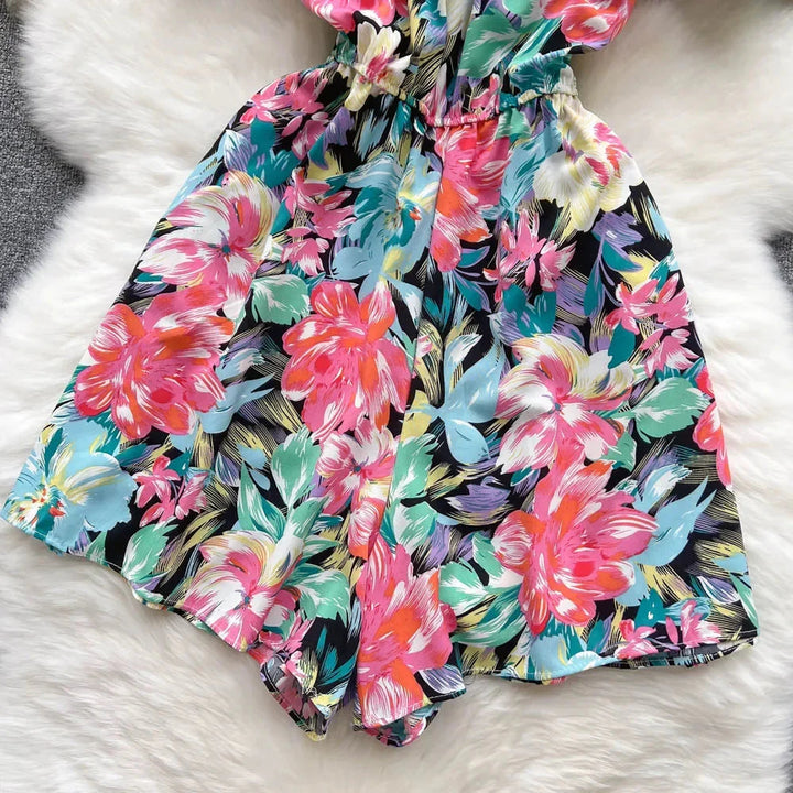 Stilla | Kvinders Blomster Off Shoulder Designer Mode Ruffled Rompers