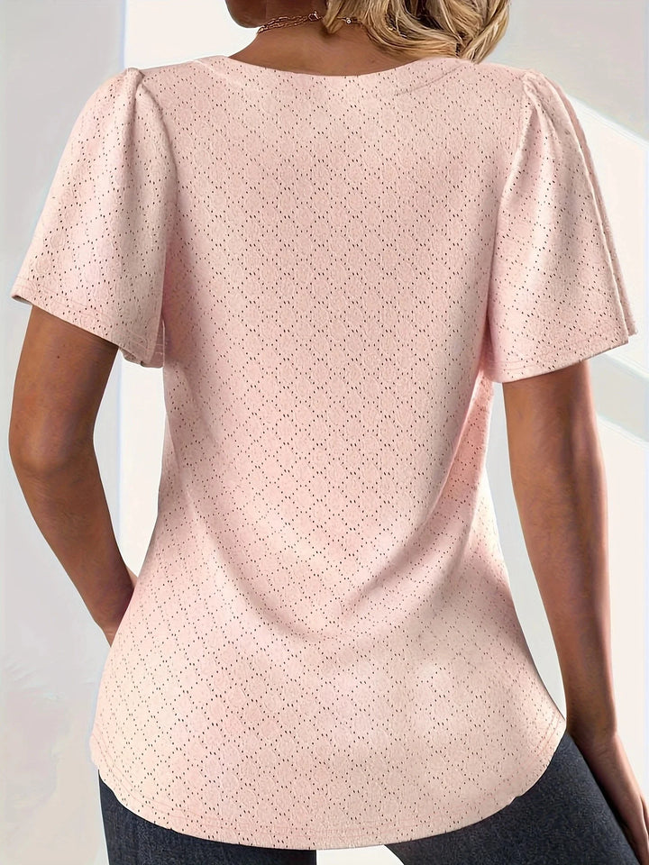 Stilla | Kvinders Hallow Out Mode Designer 2 5xl Bluse T-Shirts (plus Størrelse)