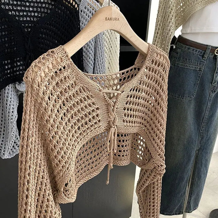 Stilla | Kvinders Hallow Out Top Mode Designer Strikketrøjes