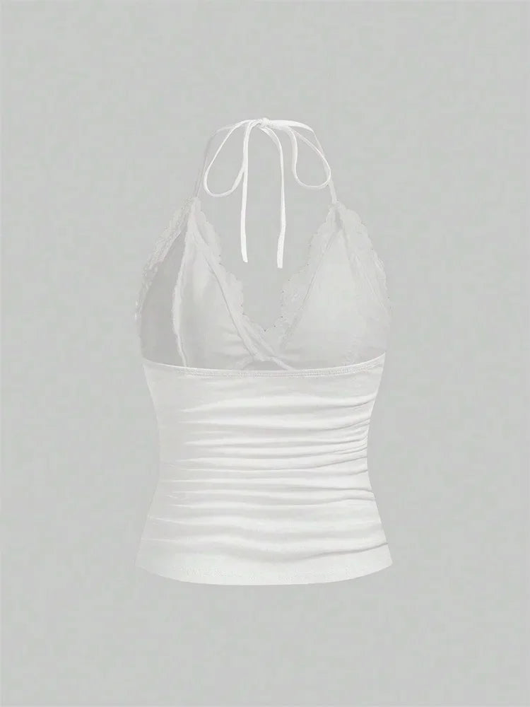 Stilla | Kvinders Halterneck Top Rygløs Mode Designer Singlets