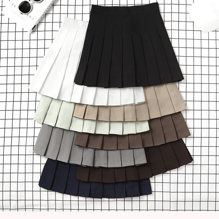 Stilla | Kvindernes Høj Talje Mode Designer Plisserede Nederdele (kort)