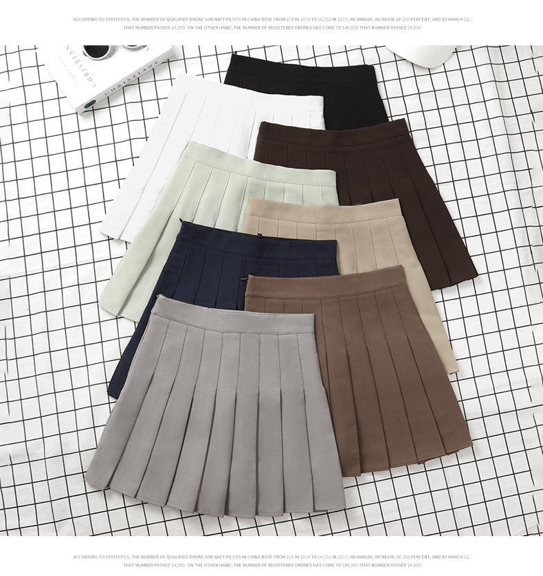 Stilla | Kvindernes Høj Talje Mode Designer Plisserede Nederdele (kort)