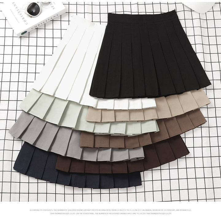 Stilla | Kvindernes Høj Talje Mode Designer Plisserede Nederdele (kort)