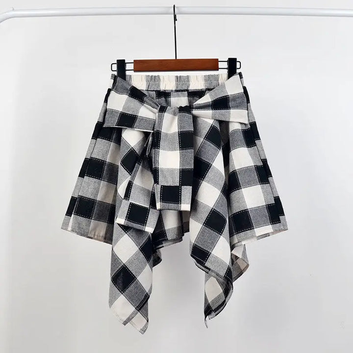 Stilla | Kvinders Høj Talje Flæse Lagdelt Mode Designer Sløjfe Mini Nederdele (kort)